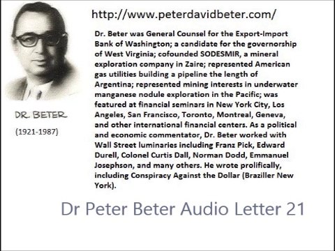 Dr Peter Beter Audio Letter 21 - February 27, 1977 - How Our National Security Was Really Lost; Pre-war America: 1977; The End of An Era