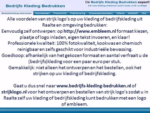 Kleding bedrijfskleding bedrukken Raalte