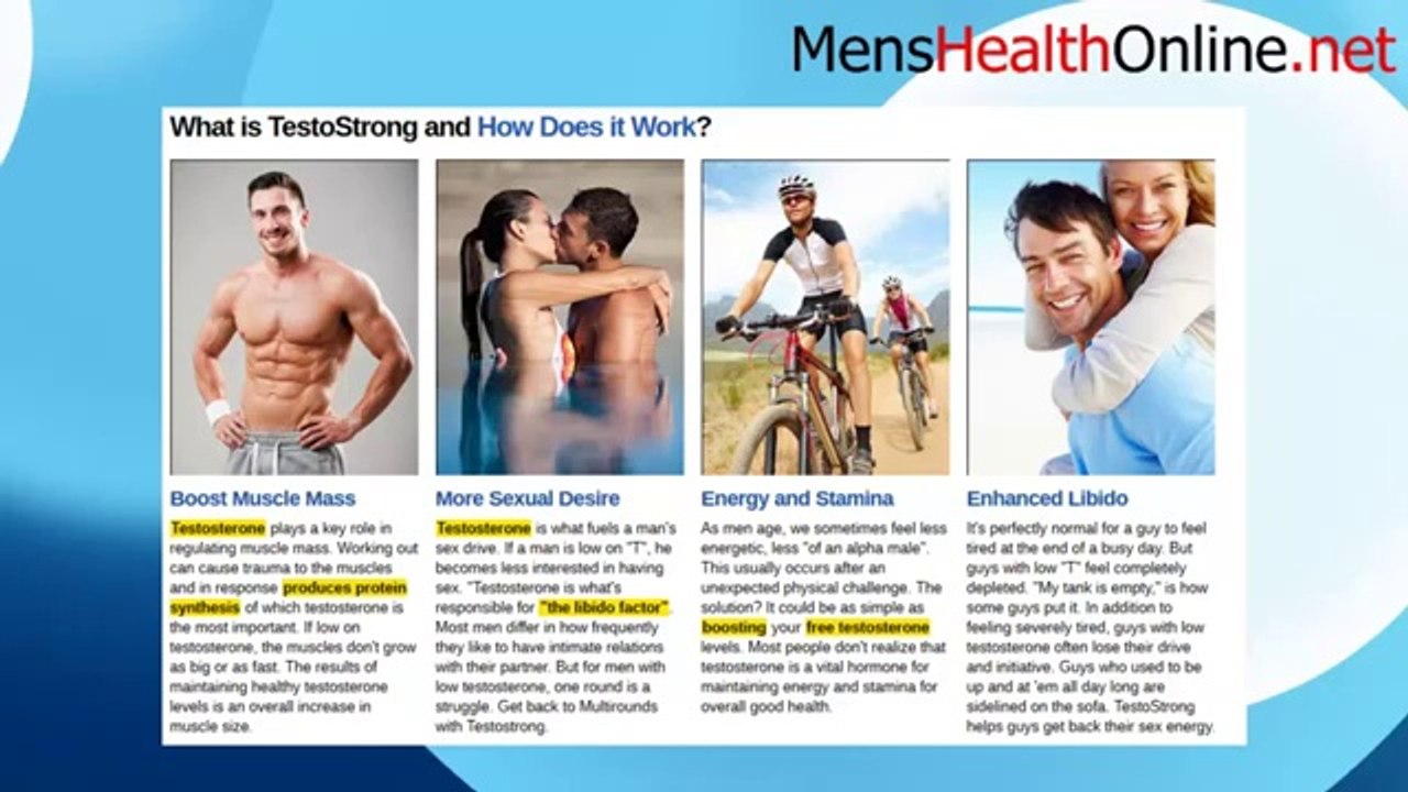 TestoStrong Review - How To Boost Your Testosterone? Try TestoStrong Testosterone Booster Now