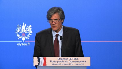 Point de presse de Stéphane Le Foll, porte-parole du Gouvernement, le 8 octobre