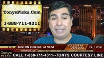 North Carolina St Wolfpack vs. Boston College Eagles Free Pick Prediction NCAA College Football Odds Preview 10-11-2014