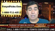 College Football Thursday Free Picks Predictions Point Spread Odds Previews 10-9-2014