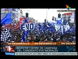 Bolivia: cierra Evo Morales campaña con multitudinario acto en La Paz
