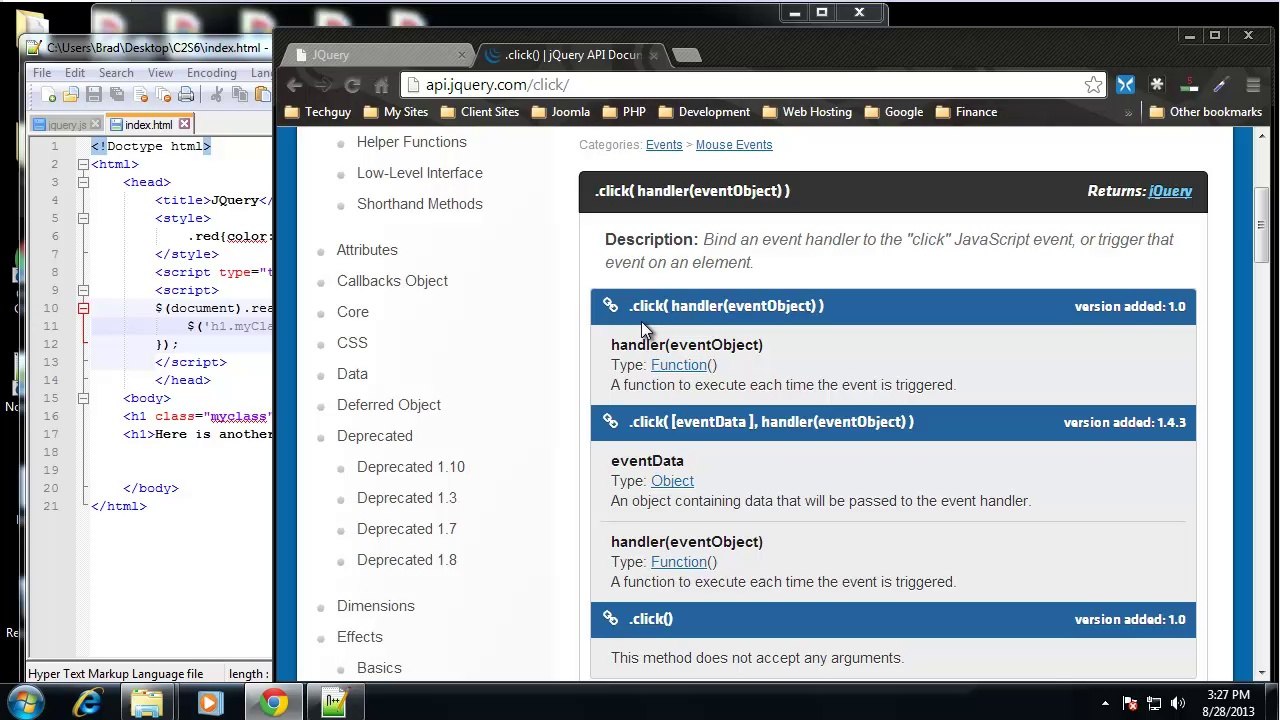 Javascript & JQuery - Chapter 8 - JQuery Events and Effects