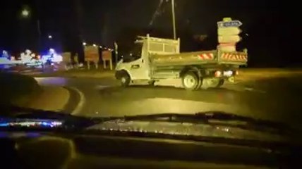 Crazy driver Drifting with rental truck!