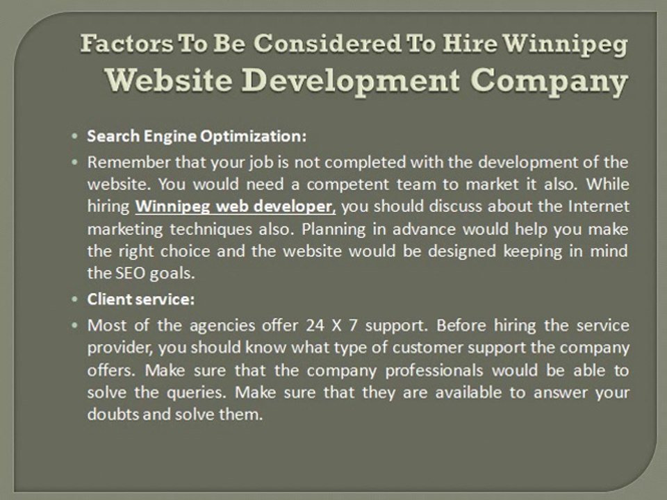 Factors to be considered to hire Winnipeg website development company