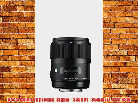 Sigma Objectif 35 mm F14 DG HSM ART - Monture Pentax