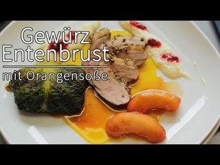 Rezept - Gewürzentenbrust mit Orangensoße und Calvadosäpfel (Red Kitchen - Folge 200)