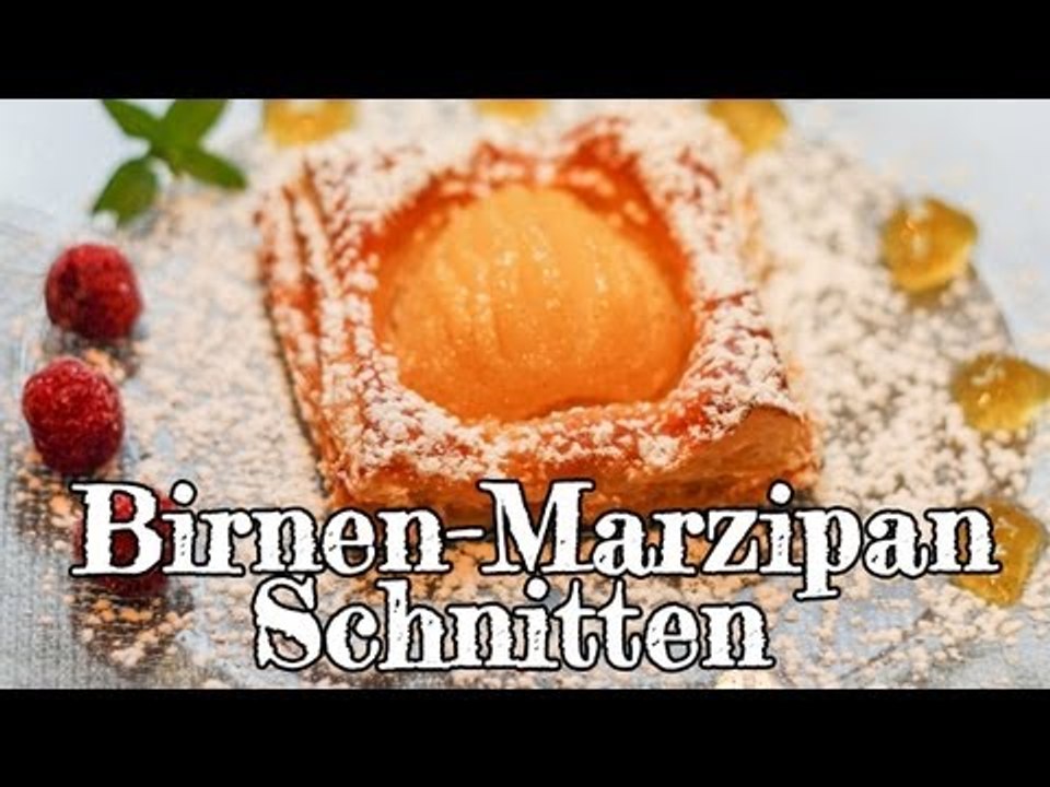 Rezept - Birnen-Marzipan-Schnitten (Red Kitchen - Folge 190)