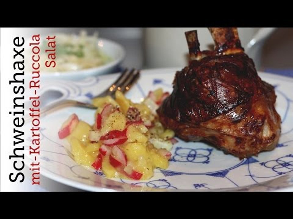 Rezept - Gegrillte Schweinshaxe mit Kartoffel-Ruccola-Salat (Red Kitchen - Folge 146)