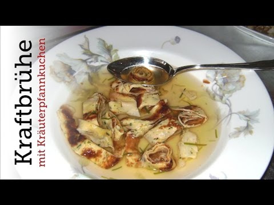 Rezept - Kraftbrühe mit Kräuter-Pfannkuchen (Ostermenü) (Red Kitchen - Folge 116)