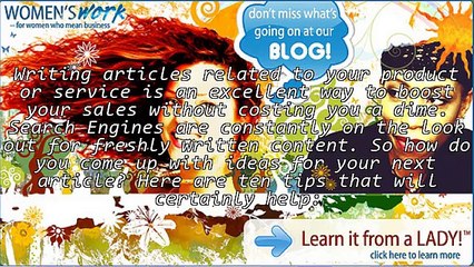 Ten top tips on making money online with articles