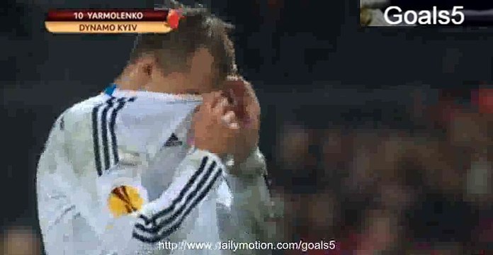 Andriy Yarmolenko Red Card Guingamp 0 - 1 Dinamo Kiev Europa League 19-2-2015