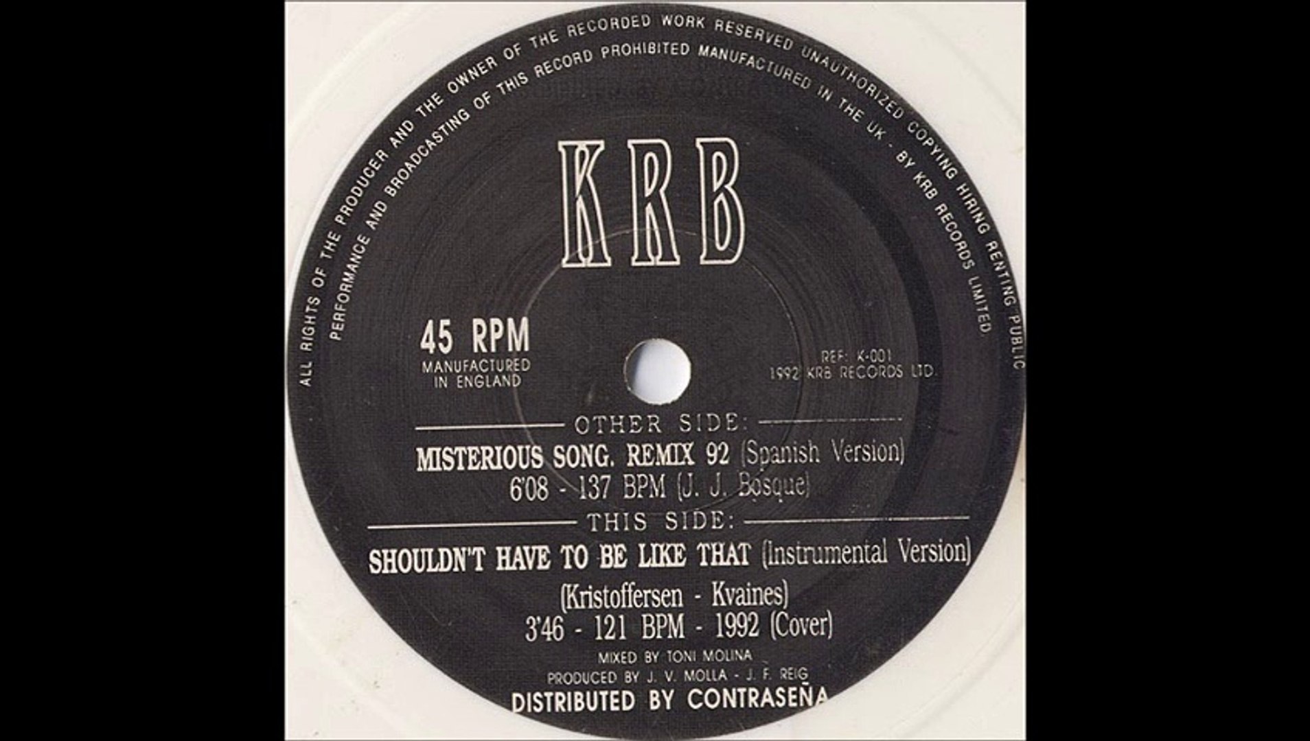 ⁣K.R.B. - Mysterious Song (Remix 92) (Spanish Version) (A)