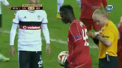 Balotelli Penalty Goal Liverpool 1 - 0 Besiktas 19/02/2015 - Europa League