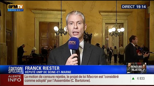 19H Ruth Elkrief: Edition spéciale Rejet de la motion de censure: J'ai voté la censure, sans état d'âme , Franck Riester - 19/02