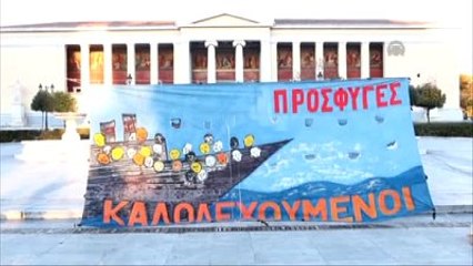 Yunanistan'da Göçmenlere Destek Gösterisi