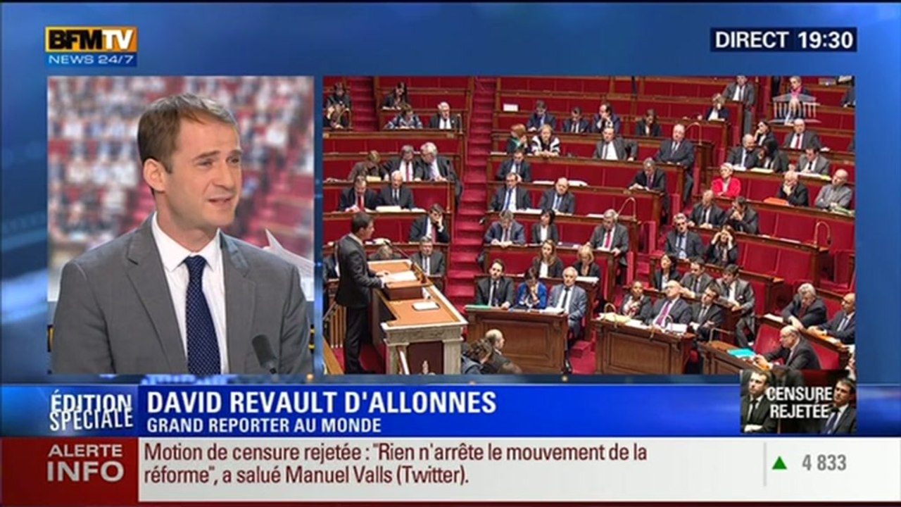 19H Ruth Elkrief: Edition spéciale Rejet de la motion de censure (7/8): Les commentaires de Thierry Arnaud, Anna Cabana et  David Revault d'Allones - 19/02
