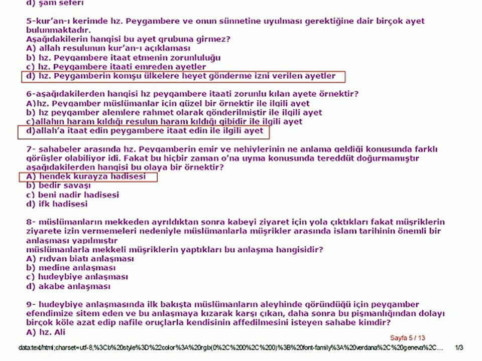 İLH2006 02.Ünite Medineweb - HADİS Dersi Soruları SÜNNETİN DİNDEKİ YERİ