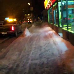 Opération Déneigement d' un boulevard