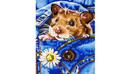 Живопись на холсте "Хомяк в кармашке", 30 см х 40 см