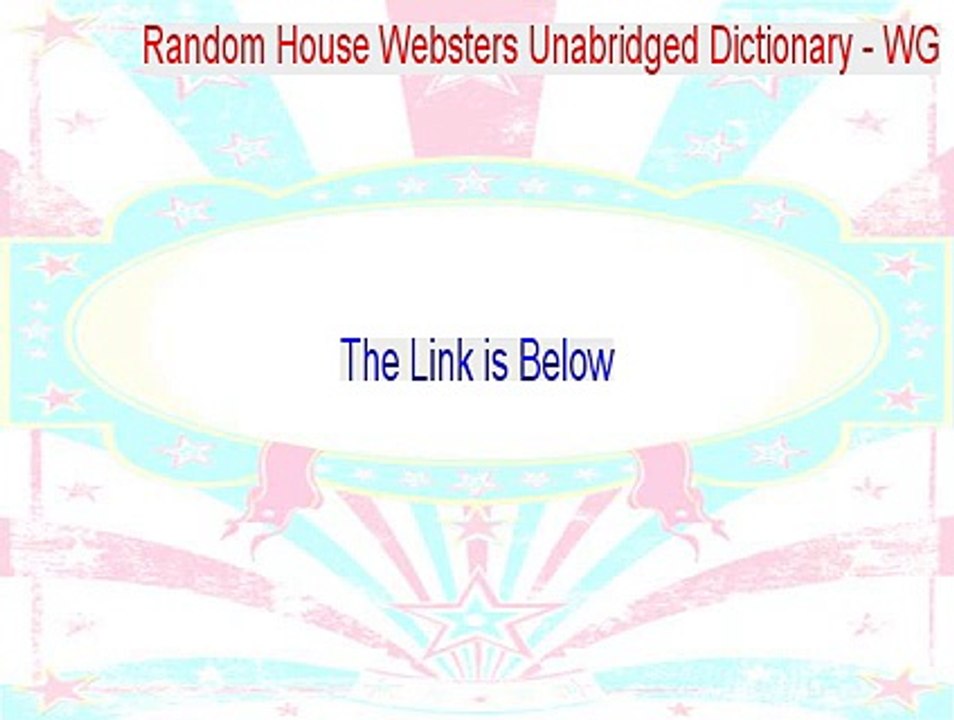 Random House Websters Unabridged Dictionary - WG Crack - Instant Download (2015)