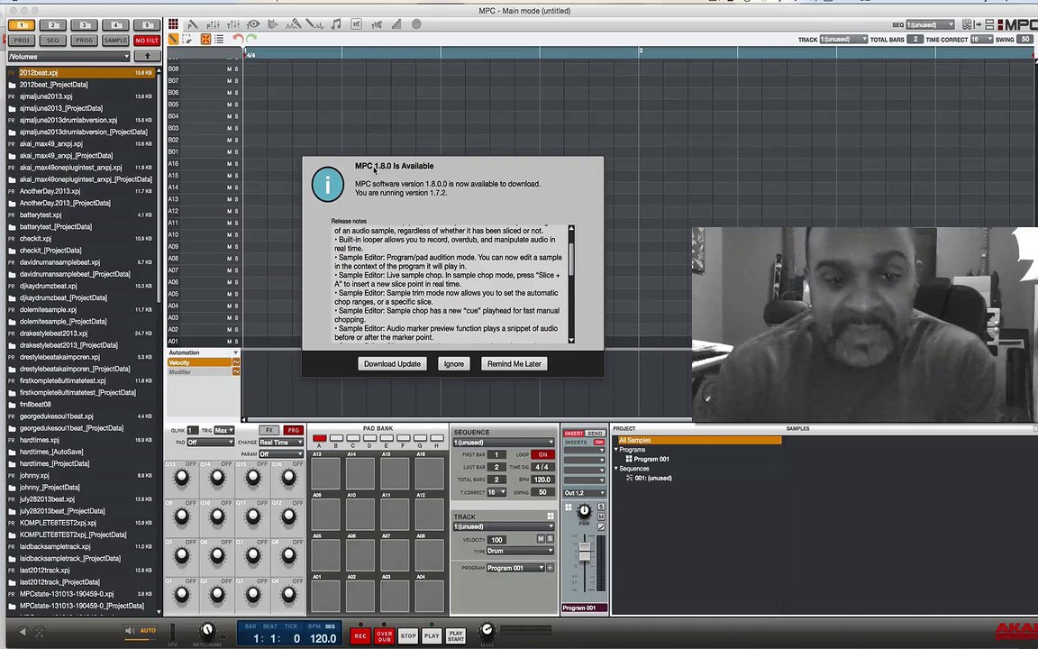 AKAI MPC RENAISSANCE/STUDIO SOFTWARE VERSION 1.8 IS OUT