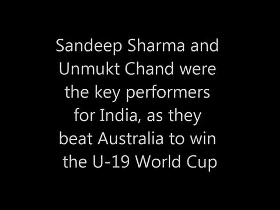Chand helps India win U-19 World Cup