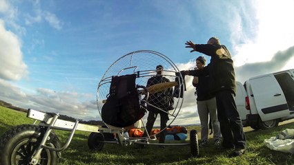 Ecole Grand Vol Paramoteur, Aérodrome de Persan (95) - Une belle journée en chariot paramoteur le 5 janvier 2015