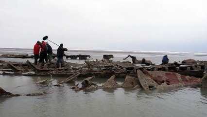 Le Touquet : l'épave du Socotra découverte par les grandes marées