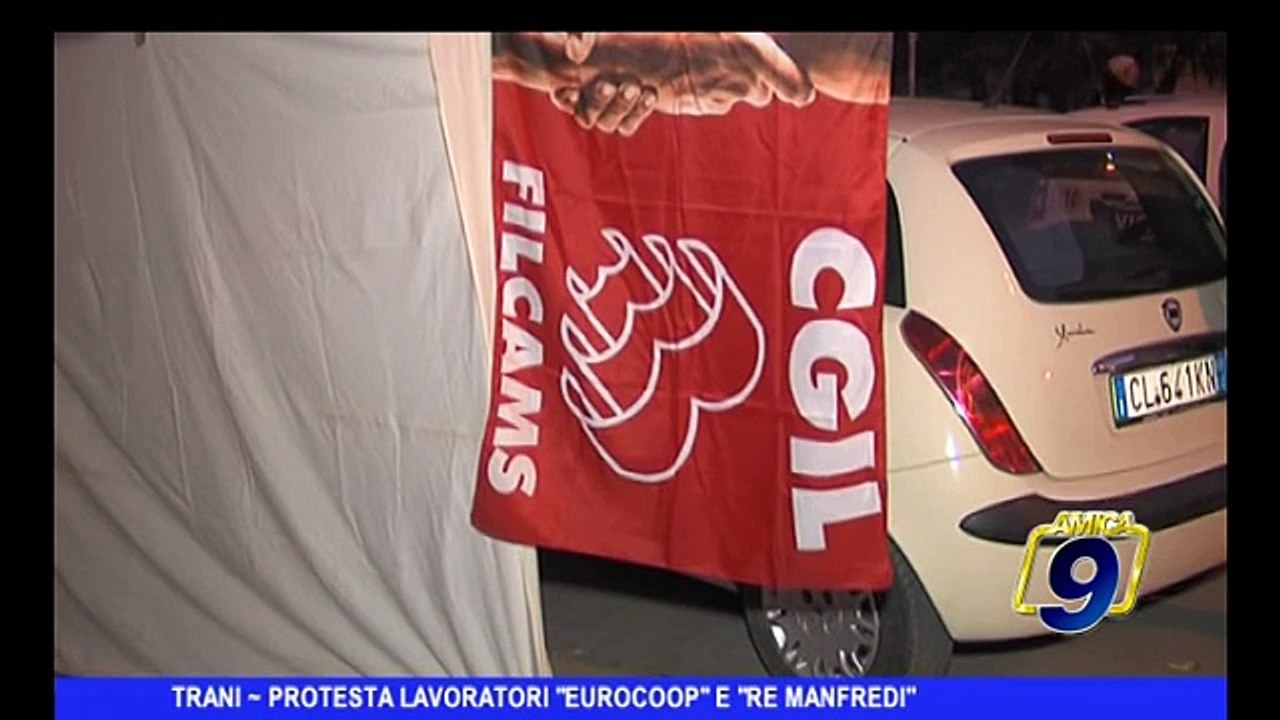 TRANI | Protesta lavoratori cooperative "Eurocoop" e "Re Manfredi"