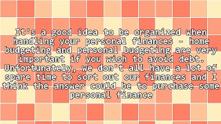 Managing Your Own Personal Finances - Personal Finance