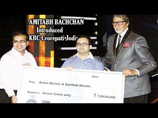 Amitabh Bachchan With First Crorepati Jodi Winner Of KBC '8'