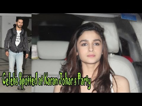 Bollywood Celebs Varun & Alia @ Karan Johar s Party
