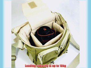 Blue Elf Khaki Green Shoulder Canvas Outdoor Camera Bag/deluxe Photo/video Camera Gadget Bag