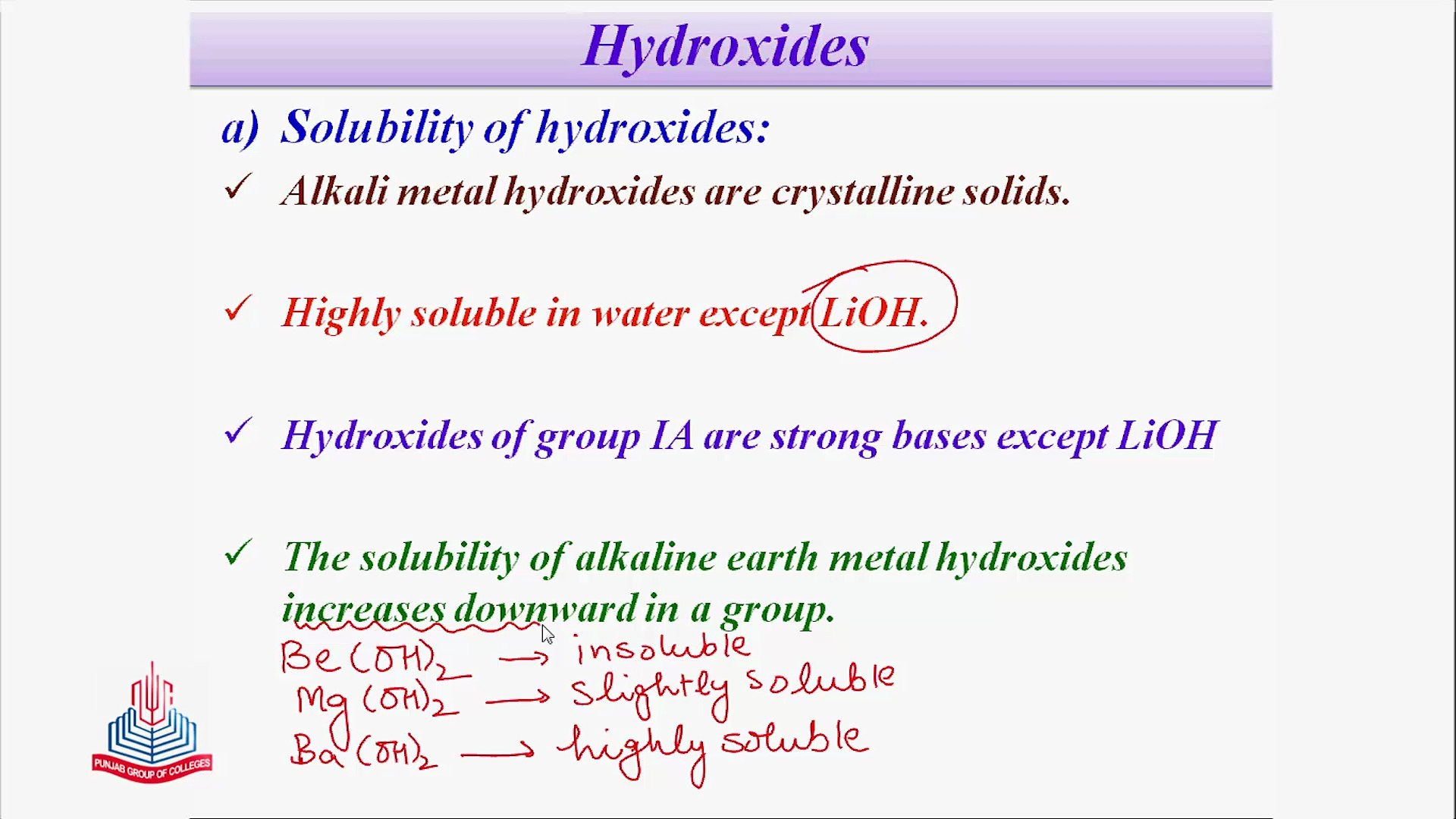 Solubility Of Group 2 Hydroxides