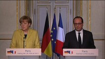 Ukraine: Hollande et Merkel veulent l'application de 