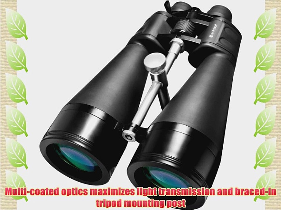 BARSKA Gladiator 25-125x80 Zoom Binoculars (Green Lens Braced-in Tripod Adapter)