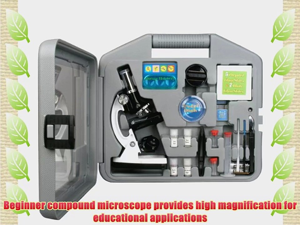 AmScope M30-ABS-KT2-W Beginner Microscope Kit LED and Mirror Illumination 300X 600x and 1200x