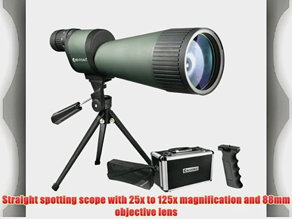 BARSKA Benchmark 25-125x88 Waterproof Straight Spotting Scope (Includes Handheld Tripod Table