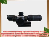 Monstrum Tactical 1.5-6x24 Compact Rifle Scope with Illuminated BDC Reticle and Built-In Red