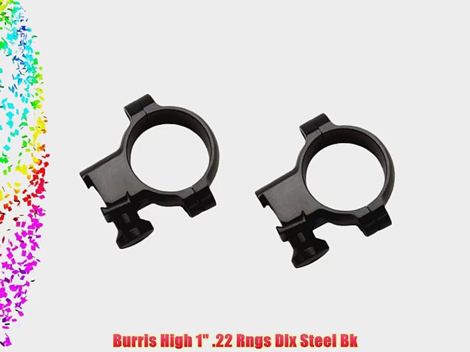 Burris High 1 .22 Rngs Dlx Steel Bk