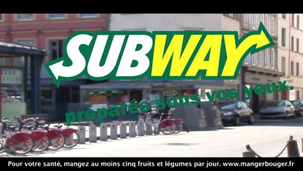 Publicité pour un restaurant Subway (Place St Marc à Rouen)