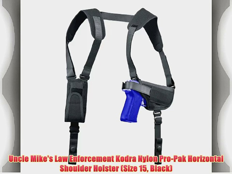 Uncle Mike's Law Enforcement Kodra Nylon Pro-Pak Horizontal Shoulder Holster (Size 15 Black)