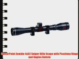 CenterPoint Zombie 4x32 Sniper Rifle Scope with Picatinny Rings and Duplex Reticle
