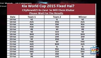 Leaked Results of ICC world Cup 2015 Fixing - Video Dailymotion
