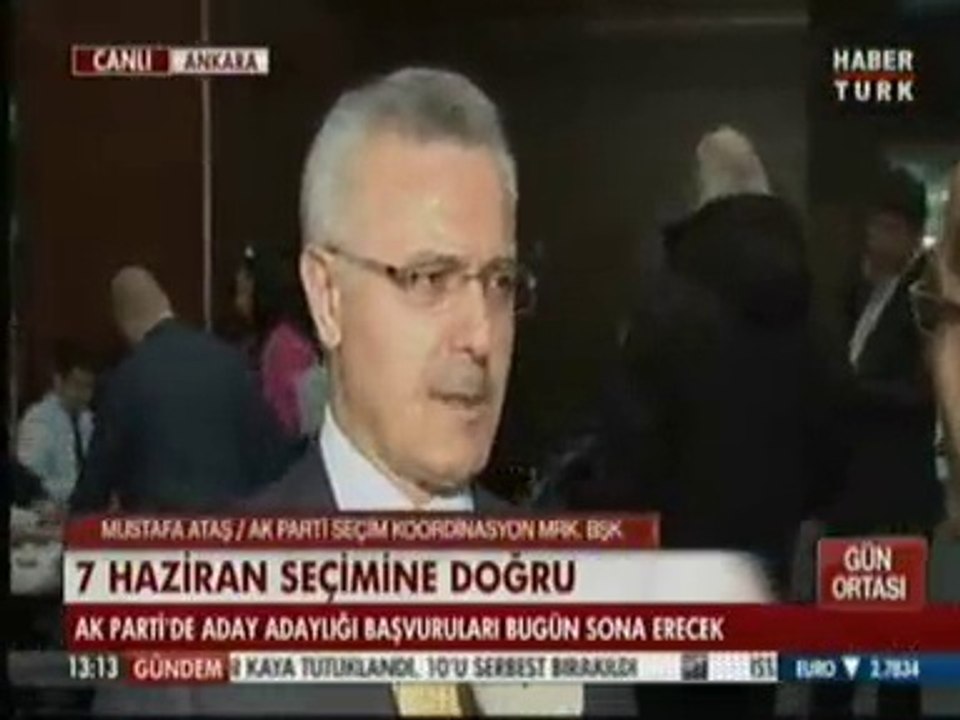 Seçim Koordinasyon Merkezi Başkanı Mustafa ATAŞ, AkPartide 7 Hazirandaki Seçimler Öncesi Aday Adaylığı Başvuruları Bugün Sona Erdi