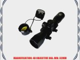 CoiTAC 4x32 Mil-dot Recticle CQB Tactical Fix Power Scope with Picatinny 1 Ring