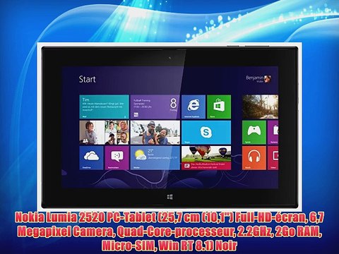 Nokia Lumia 2520 PC-Tablet (257 cm (101'') Full-HD-?cran 67 Megapixel Camera Quad-Core-processeur
