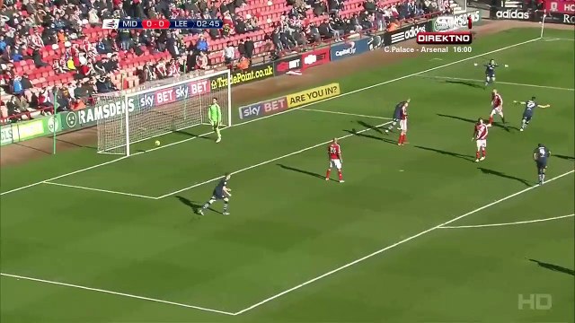 Alex Mowatt 0:1 | Middlesbrough - Leeds United 21.02.2015 HD